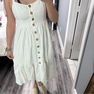 White Button Dress